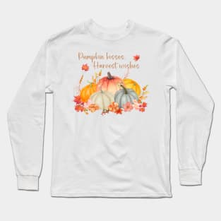 Cute pumpkins with fall quote Long Sleeve T-Shirt